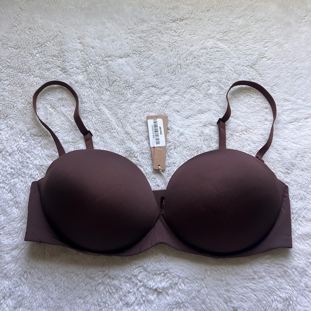 Skims Ultimate Push-Up Strapless Bra Cocoa Brown BA-BAN-3208 Womens 38C NWT